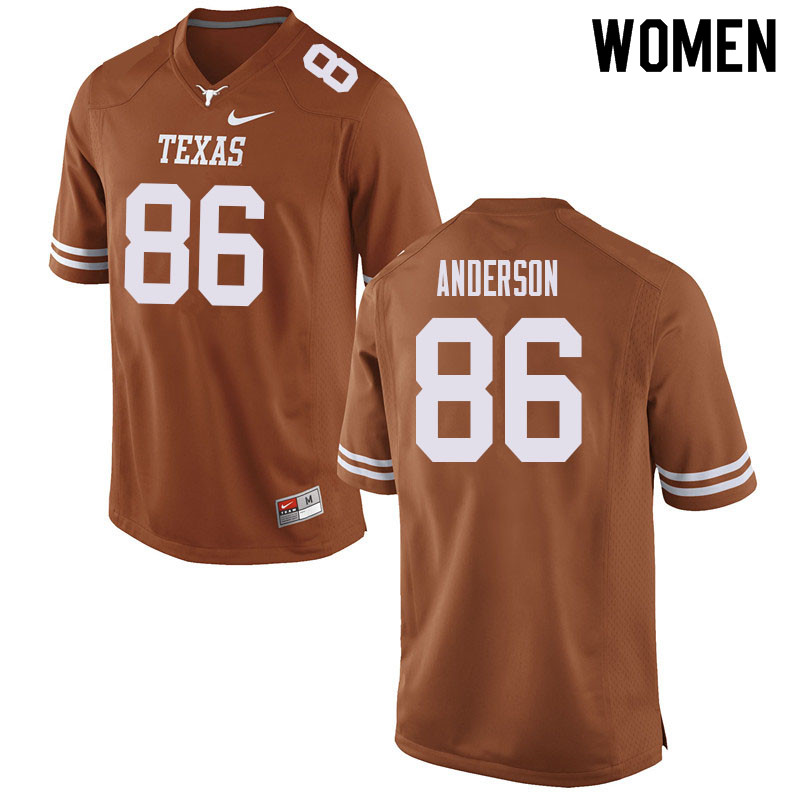 Women #86 Paxton Anderson Texas Longhorns College Football Jerseys Sale-Orange